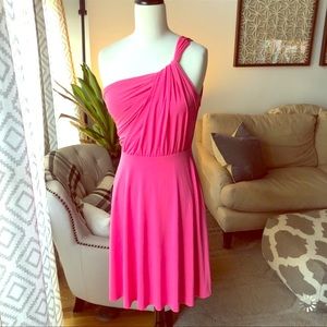 Pink one shoulder dress